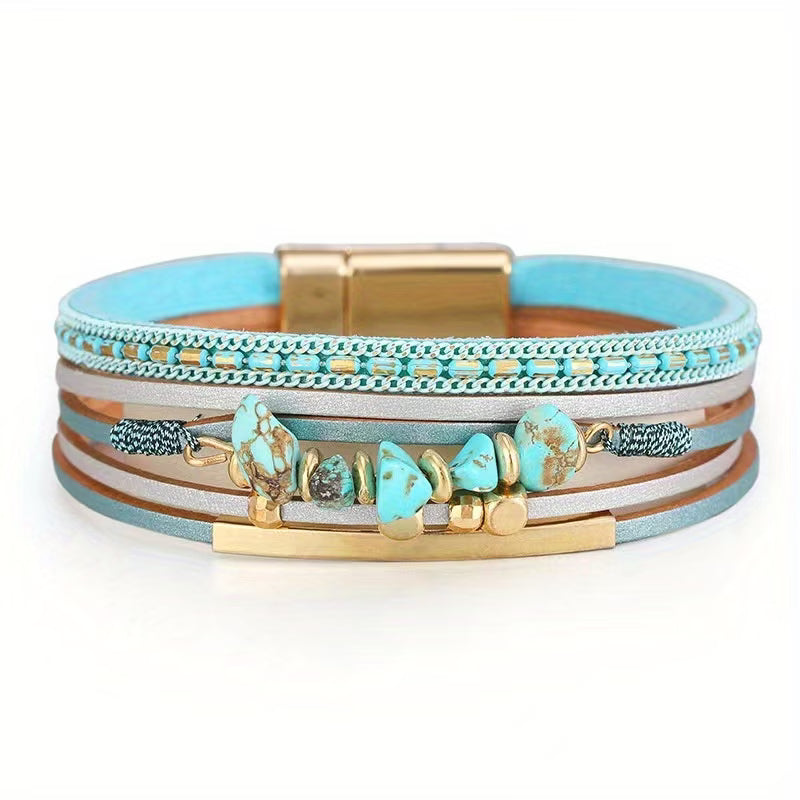 Vintage Gouden Turquoise Armband