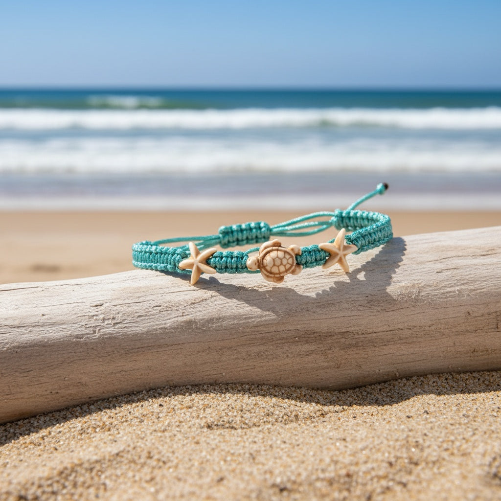 Verstelbare Turquoise Zeeschildpad Enkelband