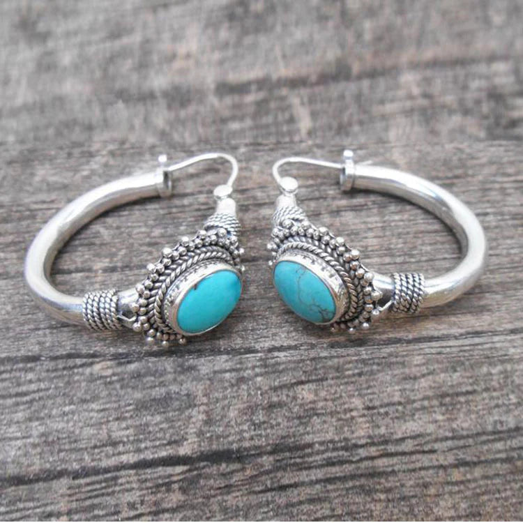 Elegante oorbellen van sterling zilver met turquoise
