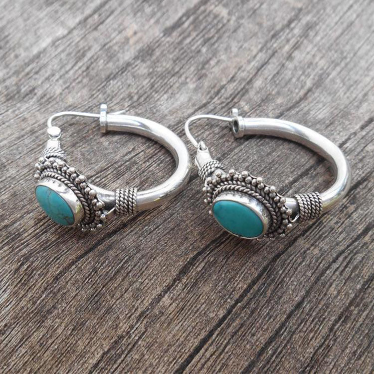 Elegante oorbellen van sterling zilver met turquoise