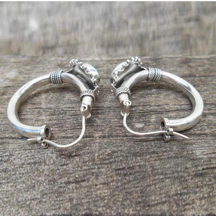 Elegante oorbellen van sterling zilver met turquoise