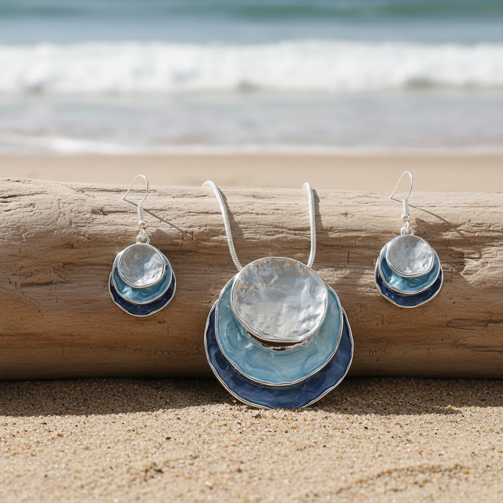 Turquoise Boho Retro Ketting Set