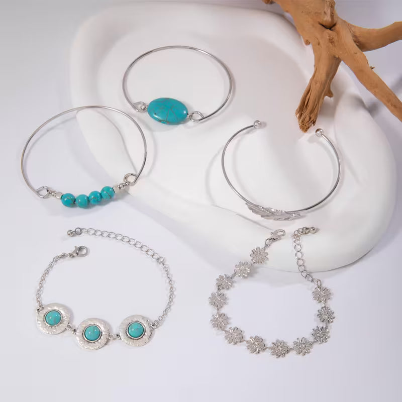 Turquoise Veer Armband Set