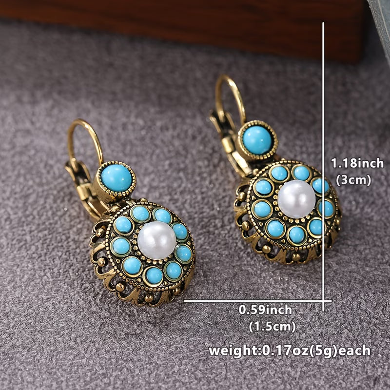Premium Parels Bloom en Turquoise Oorbellen