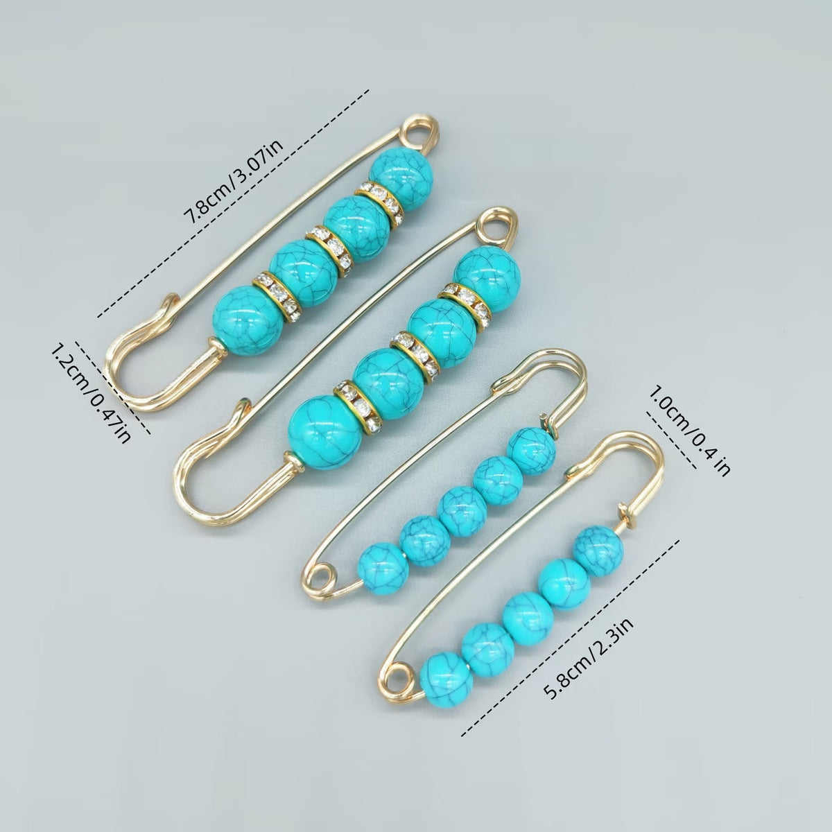 Elegante Turquoise Speld, (1 Stuk)