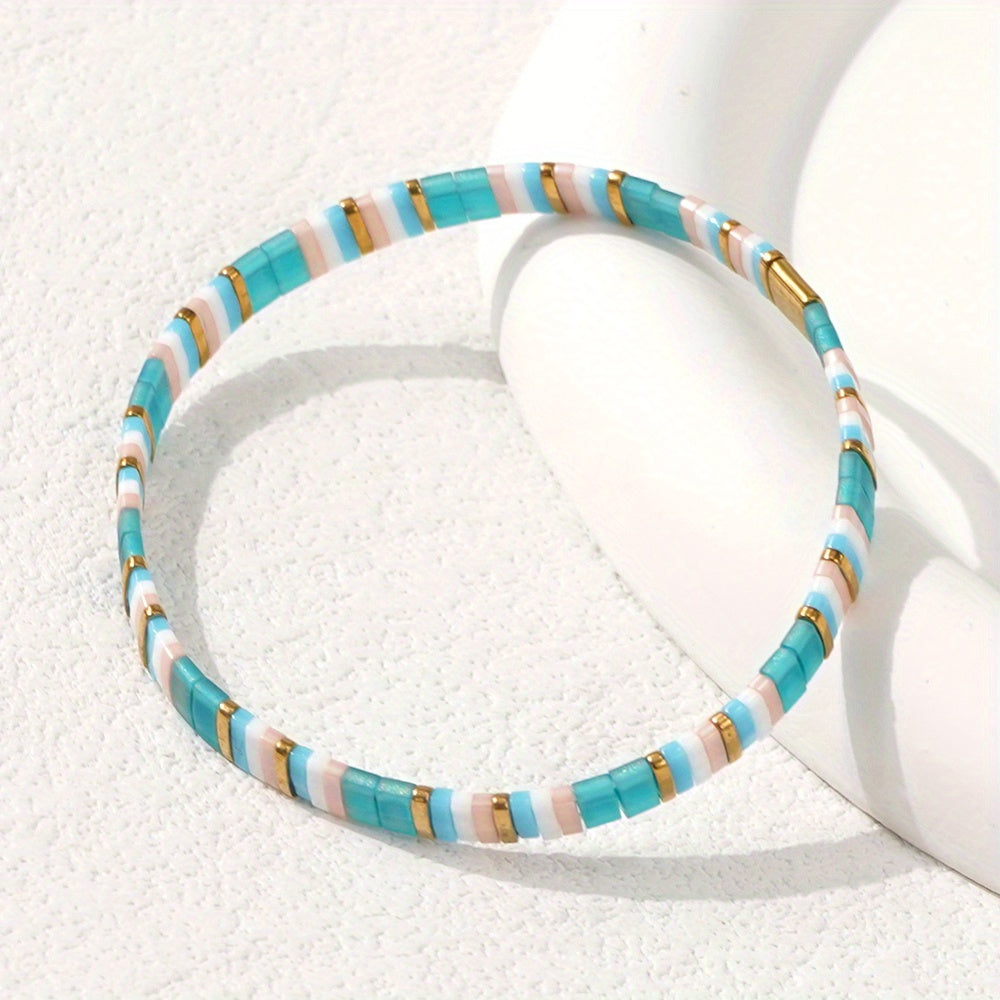 Boheemse Turquoise Tegel Armband