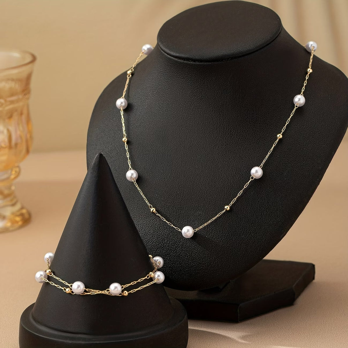 Fijne Parel Ketting Sieraden Set