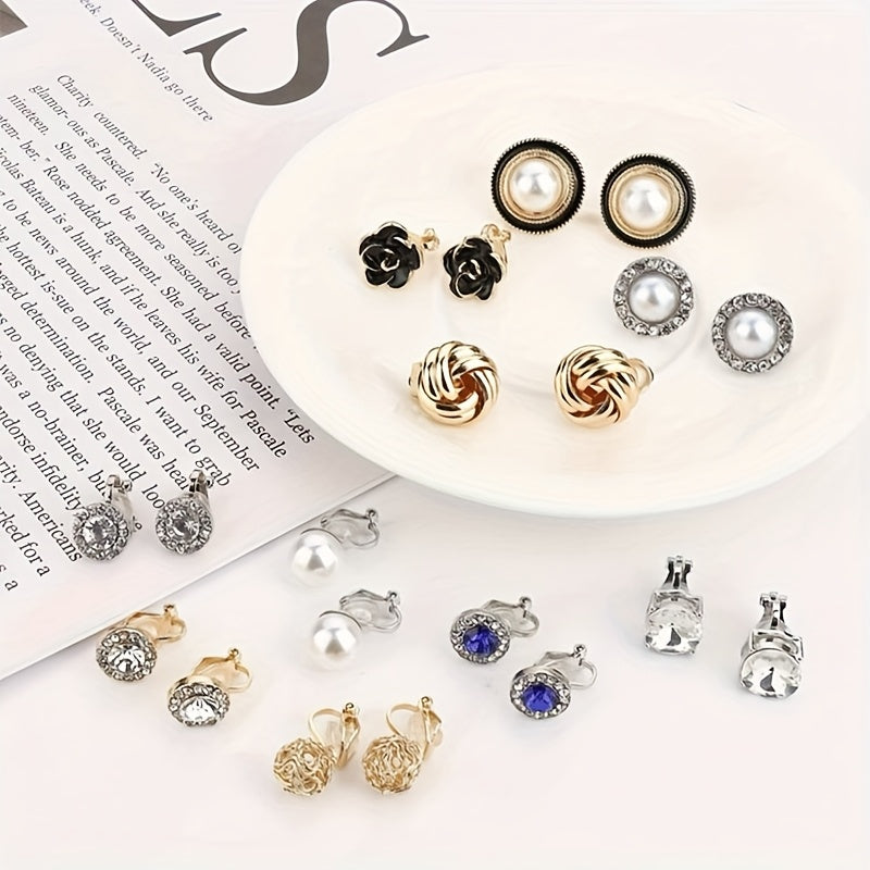 Elegante Parels Clip Oorbellen Set van 10