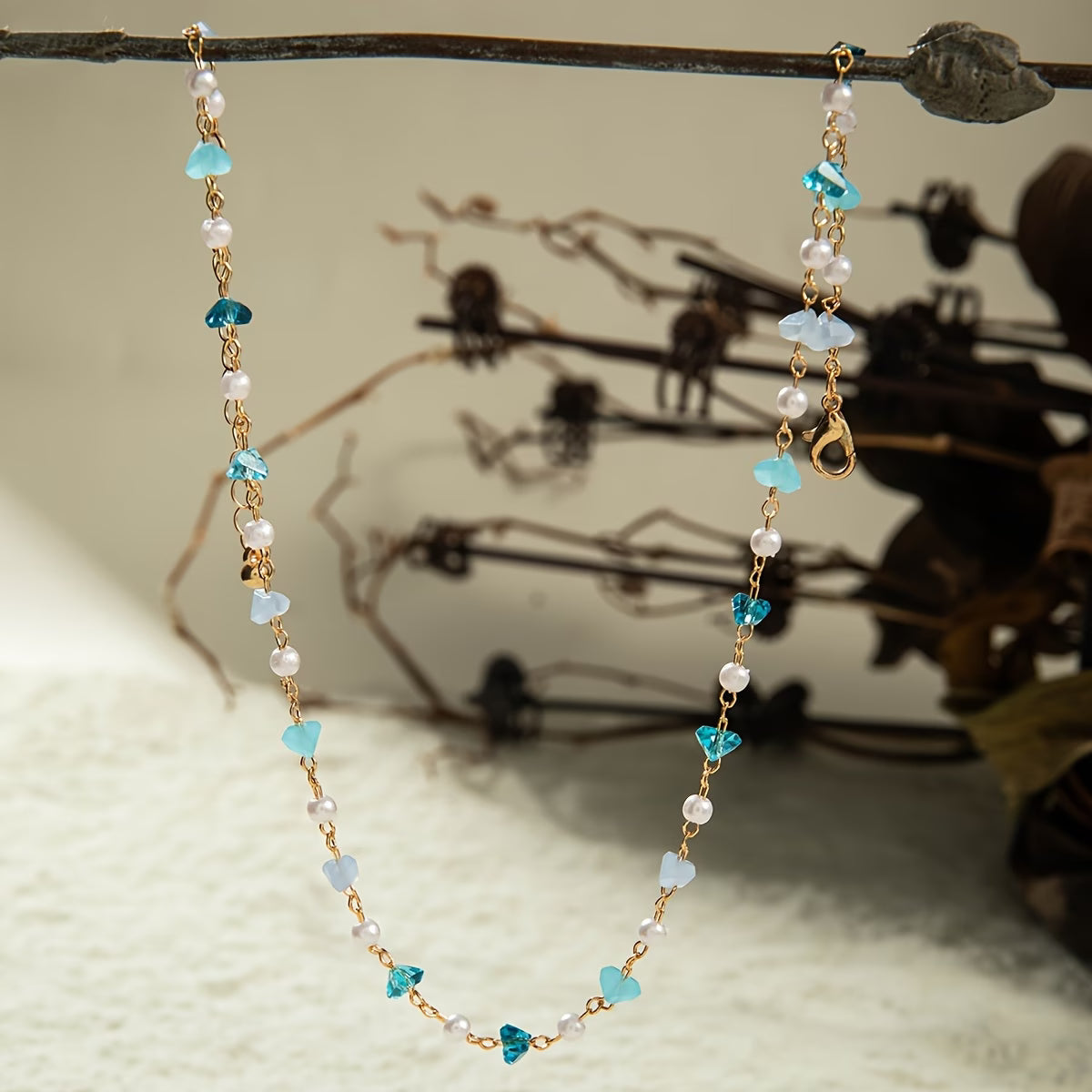 Subtiele Parels en Turquoise Kralen Armband