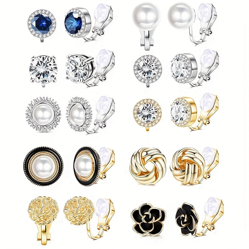 Elegante Parels Clip Oorbellen Set van 10