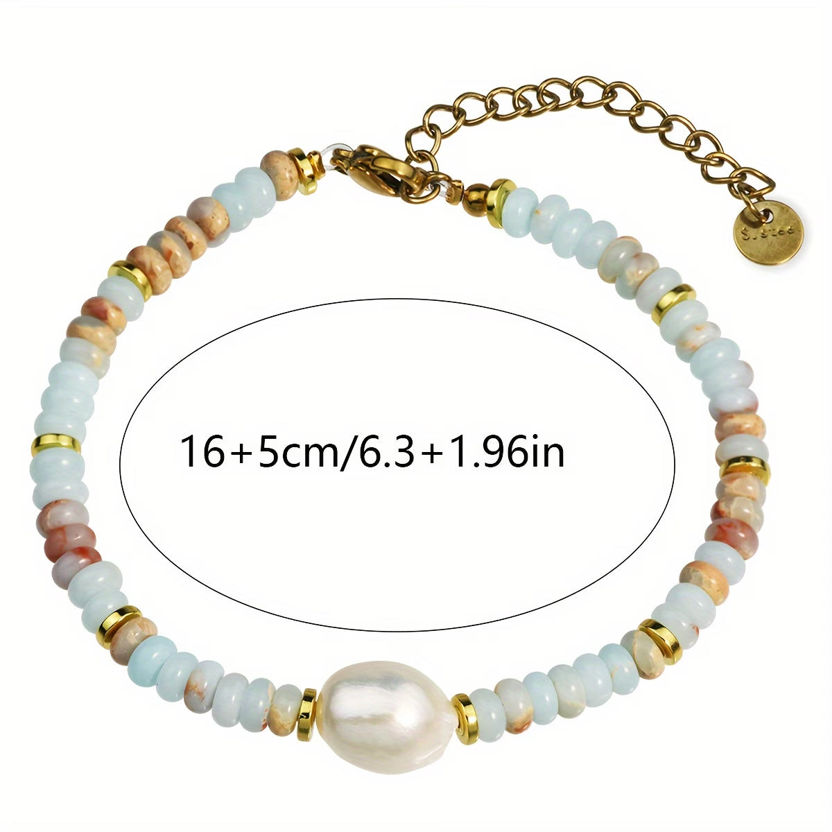 Elegante Strand Parel Turquoise Armband
