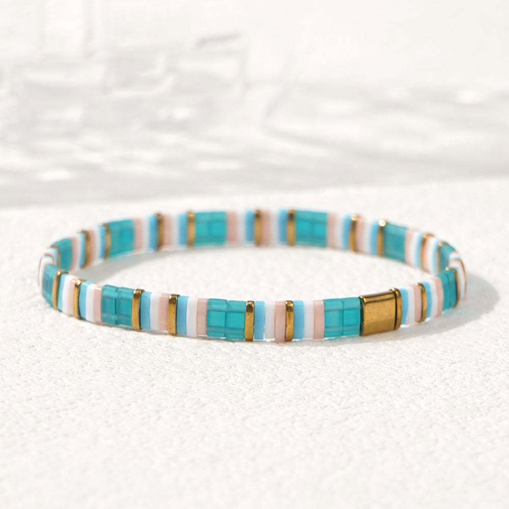 Boheemse Turquoise Tegel Armband