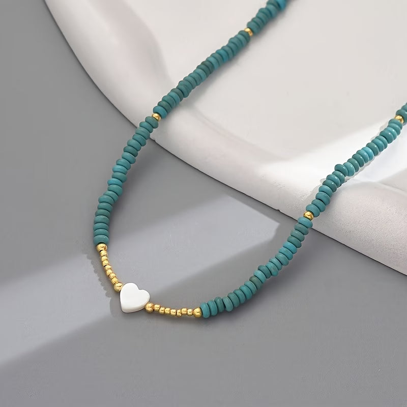 Minimale Turquoise Hart Ketting