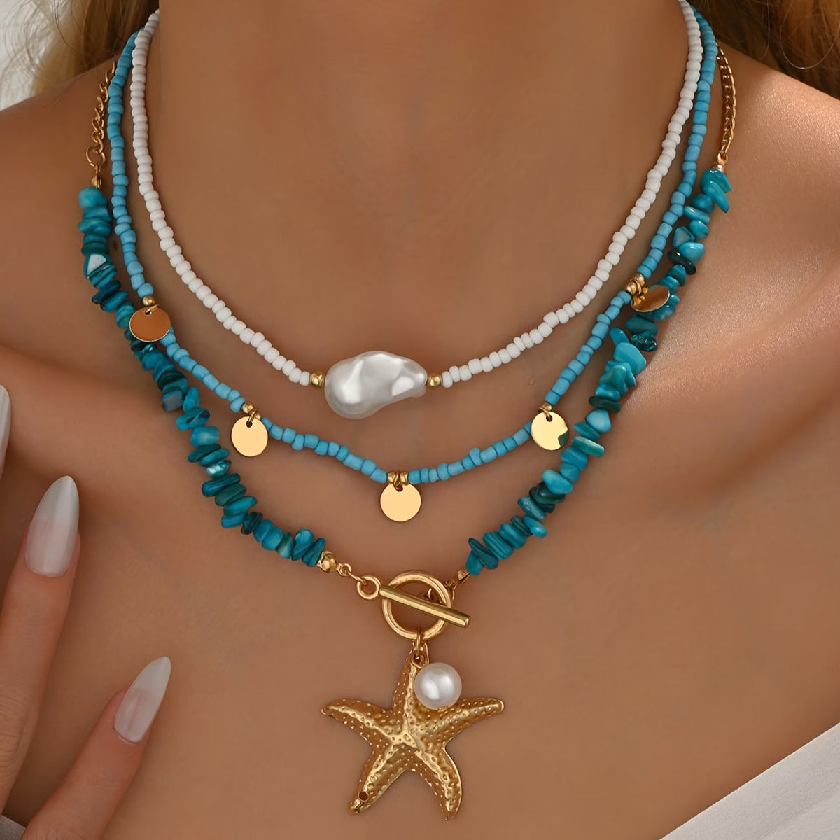 Premium Parel en Turquoise Kustketting