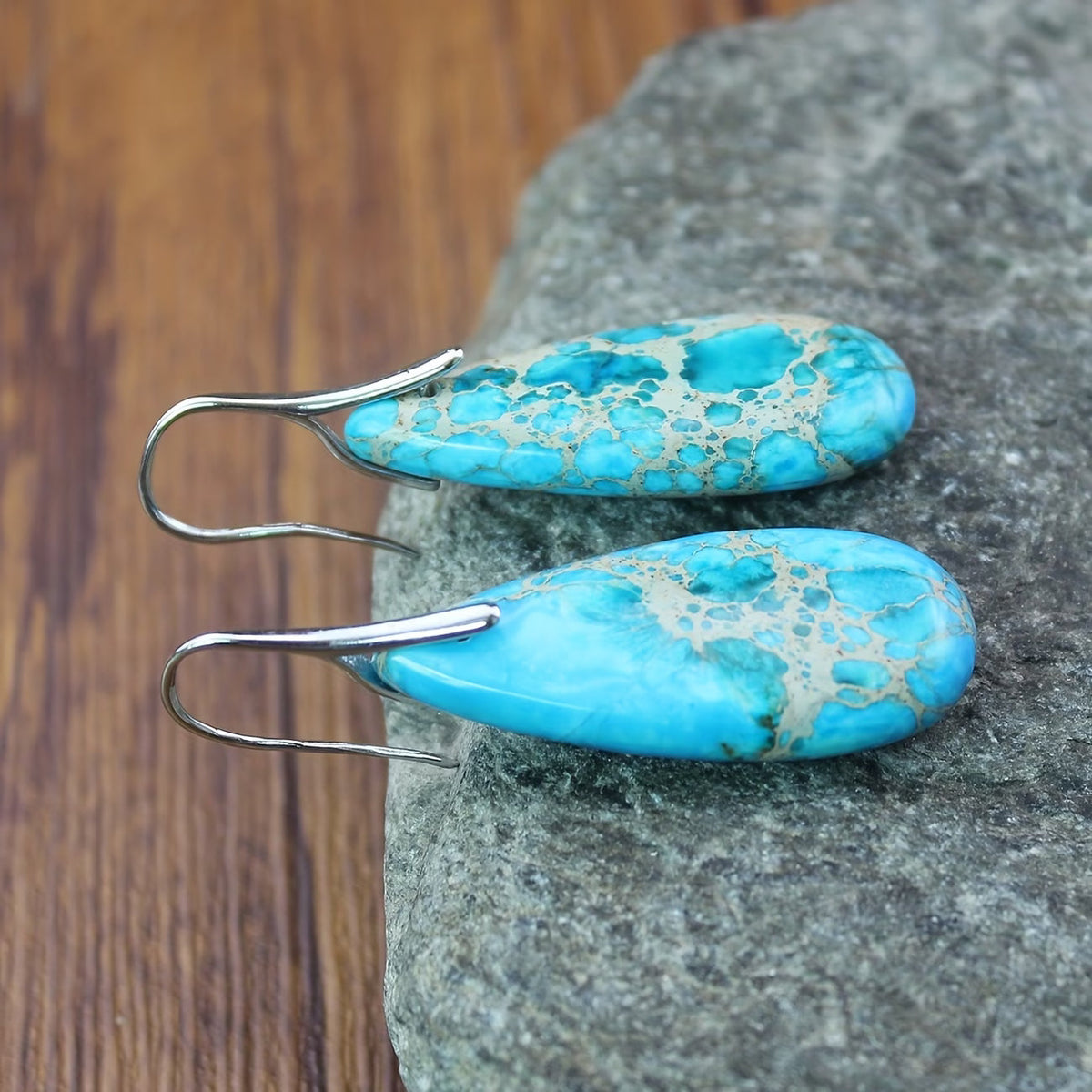 Turquoise Steen Oorbellen