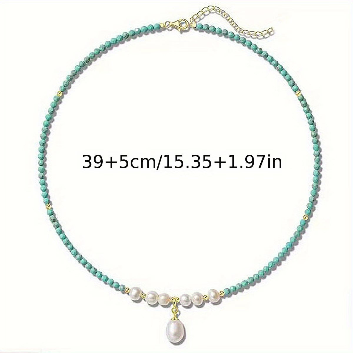 Premium Minimale Turquoise en Parel Ketting