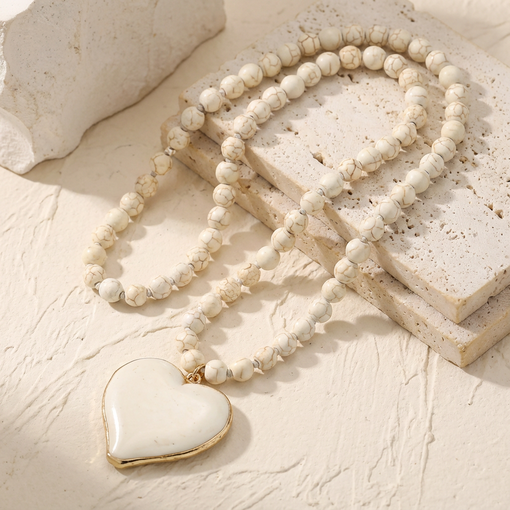 Turquoise Hart Kralen Ketting