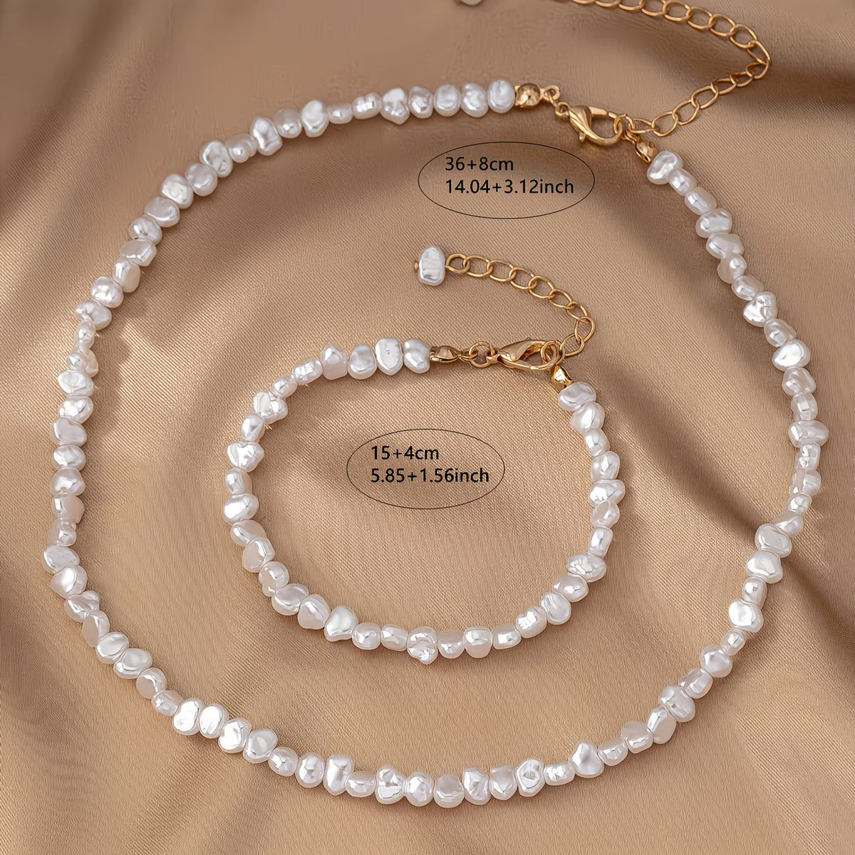 Barok Parel Ketting & Armband Set