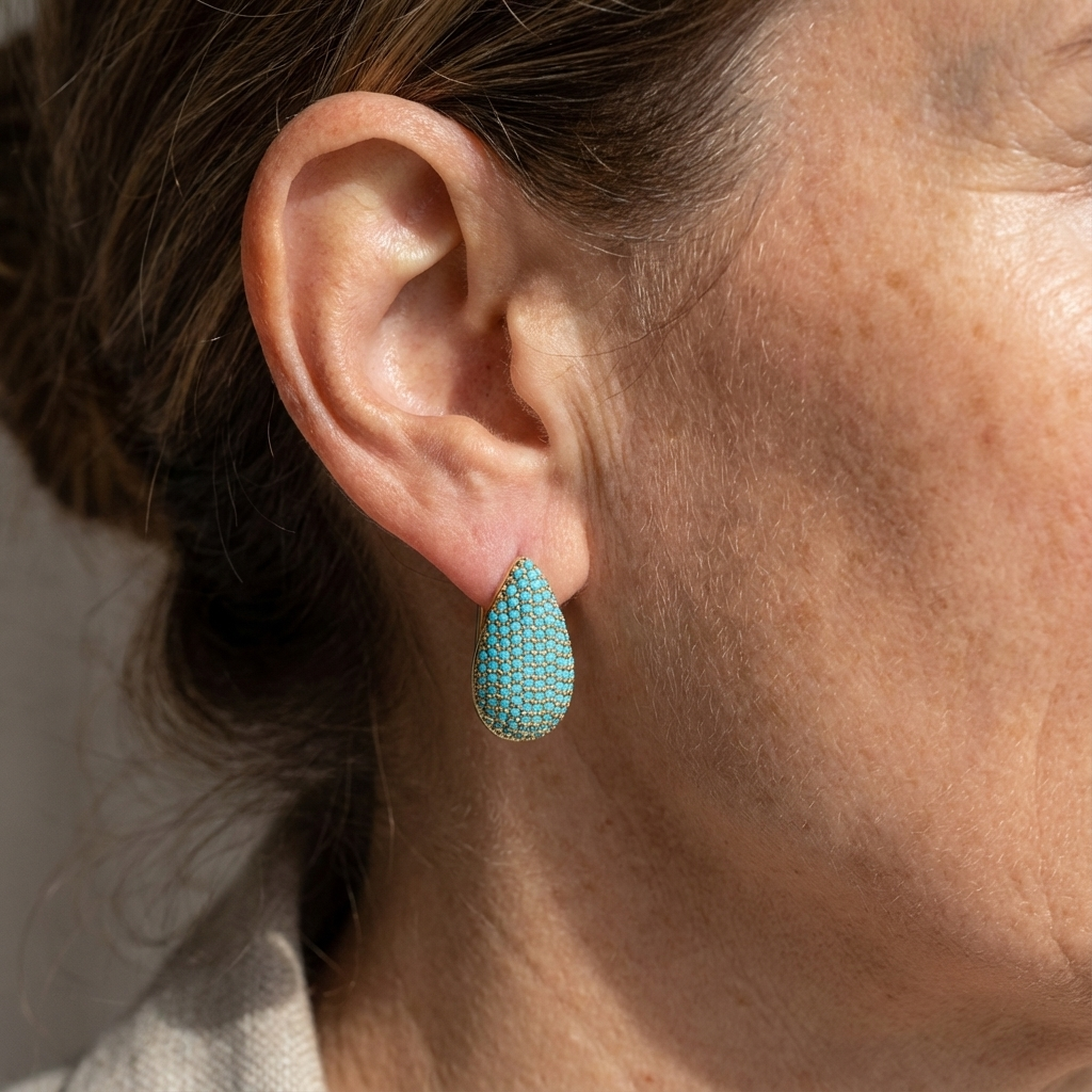 Turquoise Druppel Oorbellen