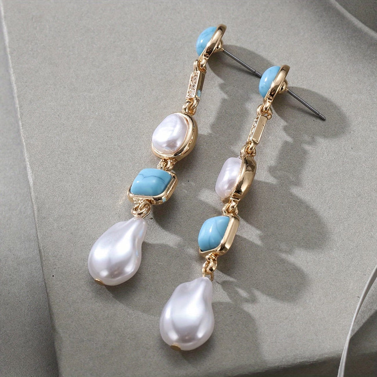 Statement Turquoise Pareloorbellen