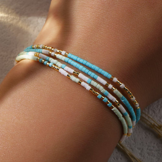 Verstelbare Turquoise en Gouden Armband