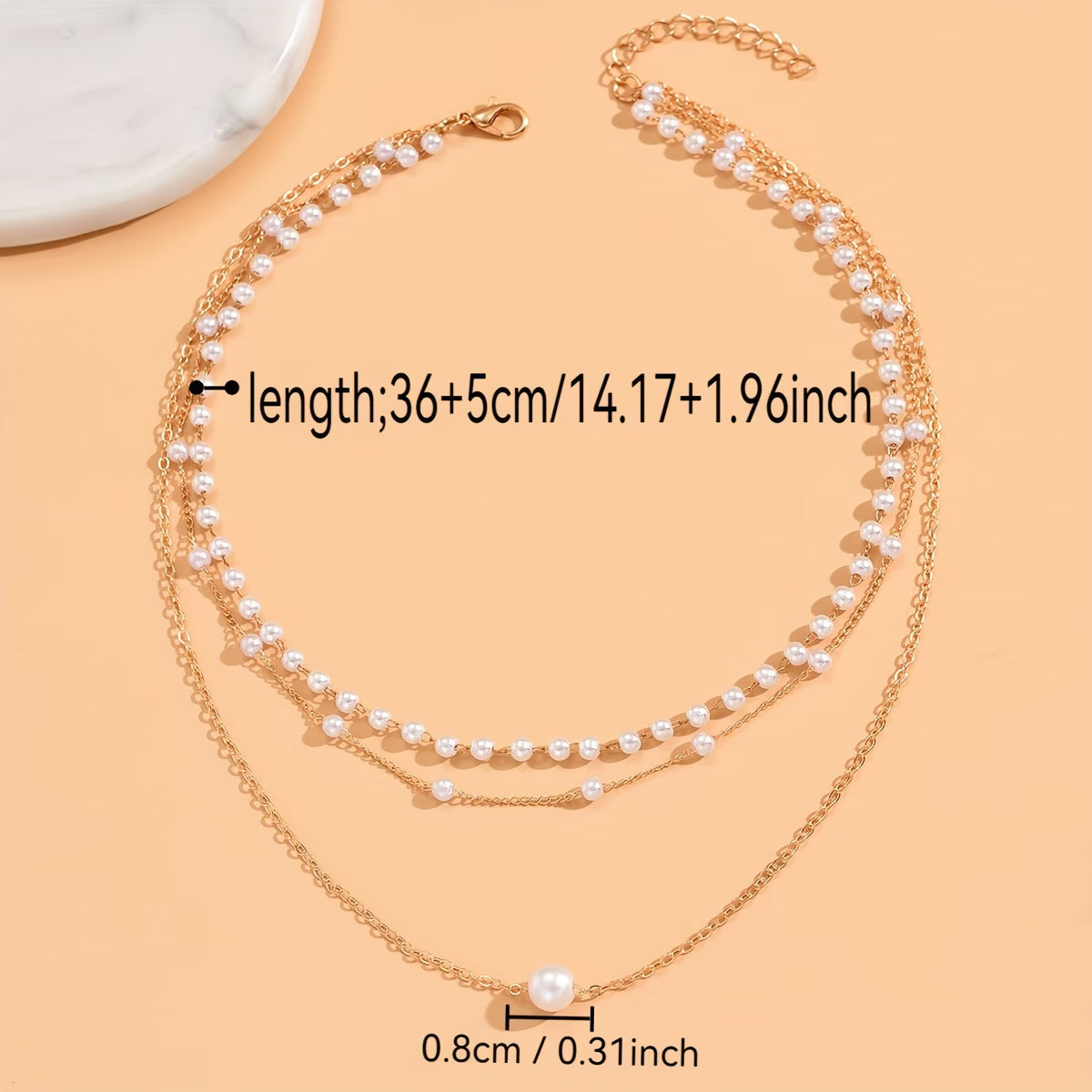 De Trinity Pearl Layer Necklace set
