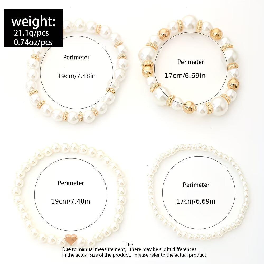 Parel Stapelarmband Set van 8