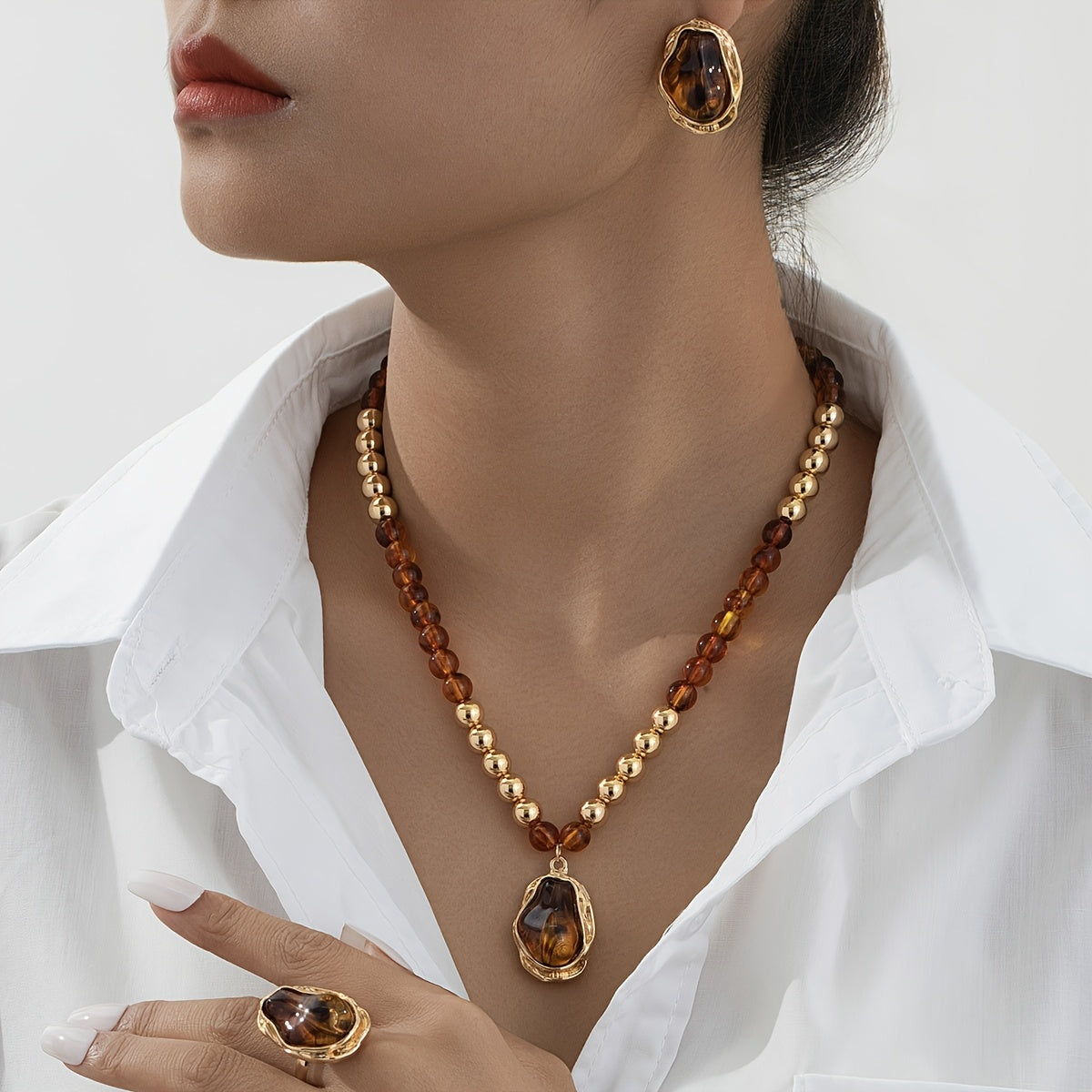 Gouden Barok Parel Sieraad Set