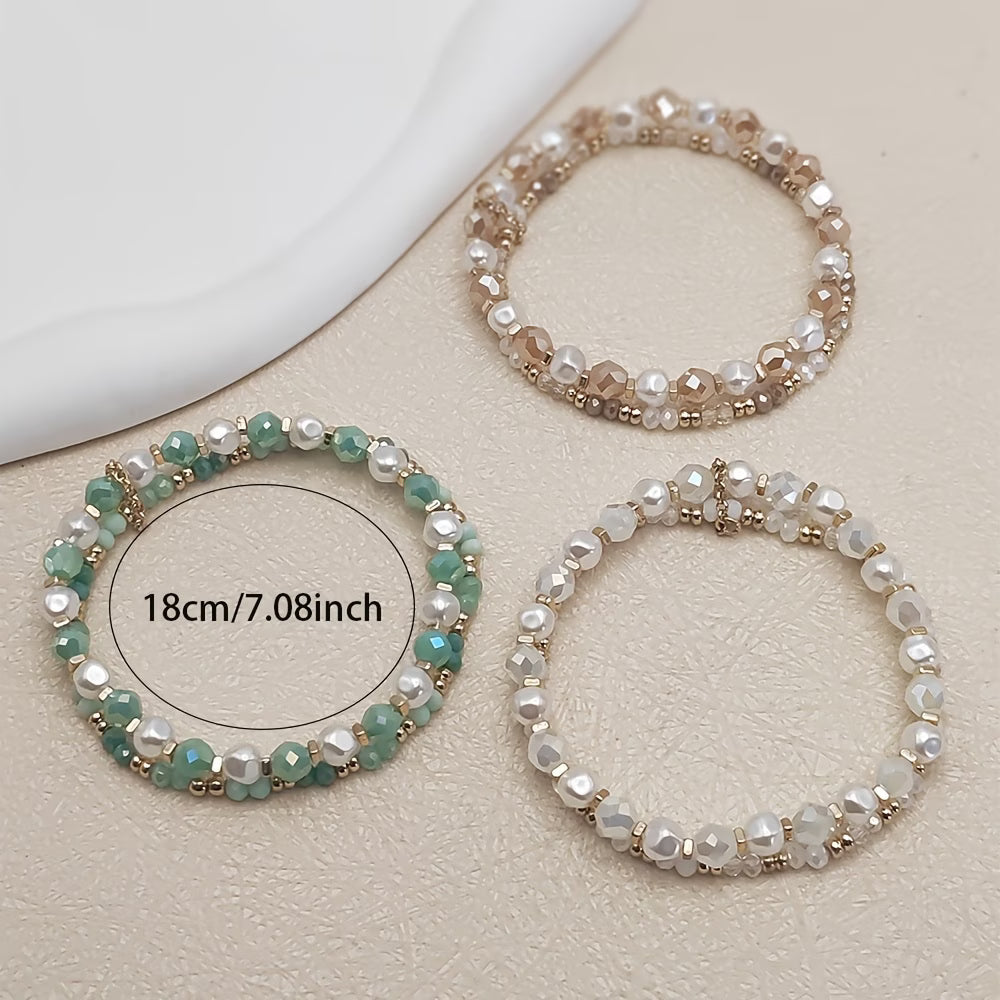 Bohemian Parel Turquoise Armband Set