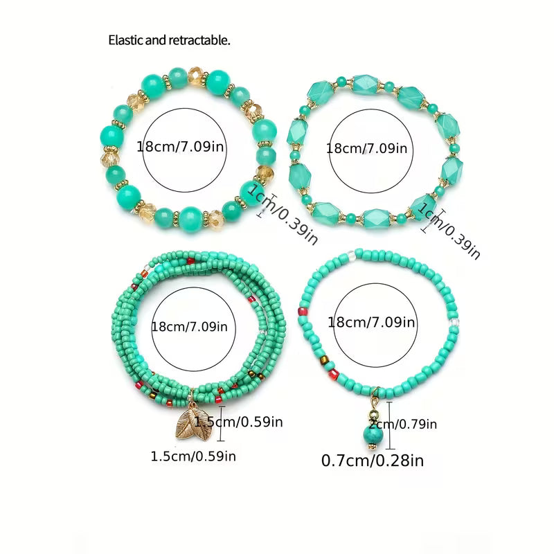 Elegante Kroon Turquoise Armband Set