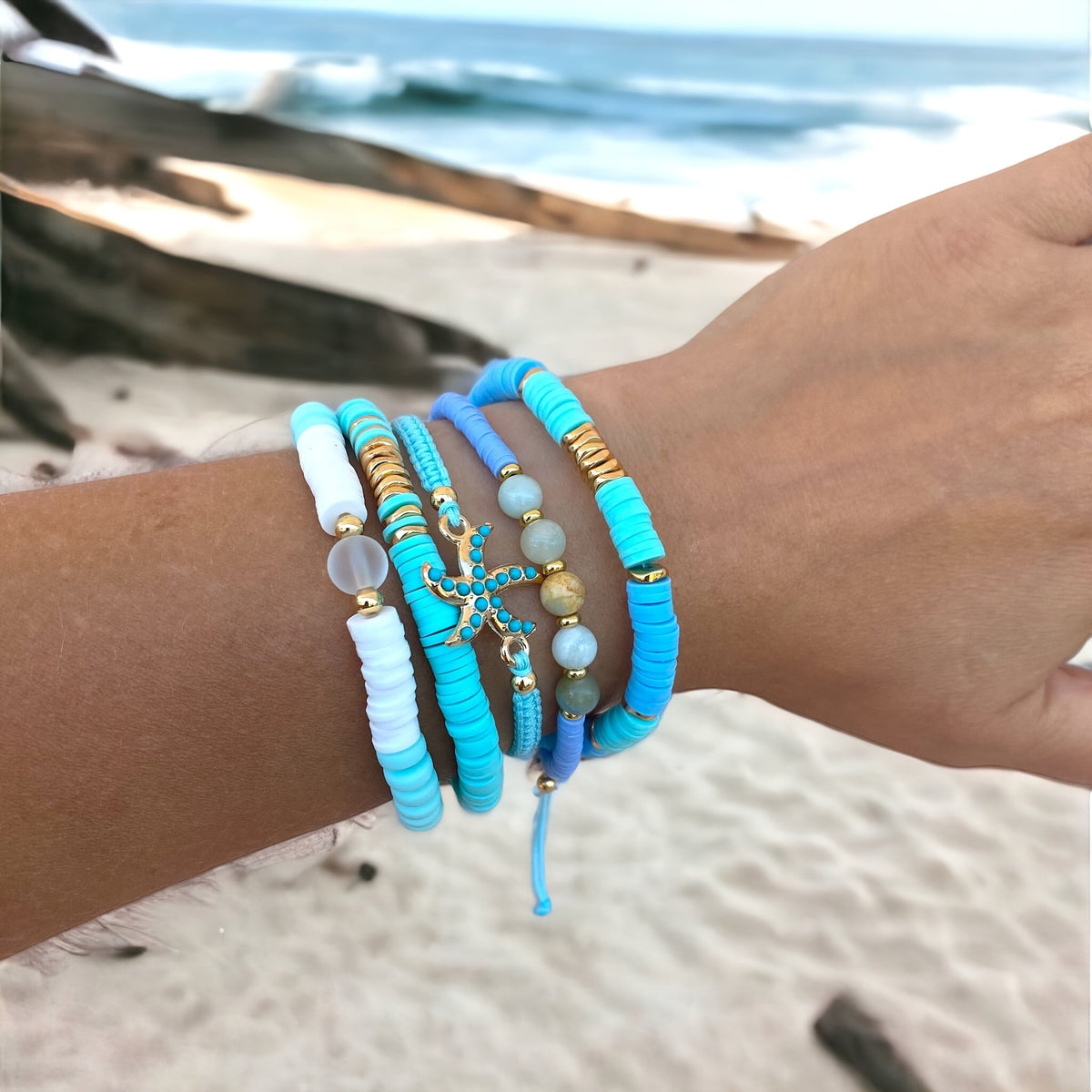 Luxe Parels Coastal Armband Set van 5