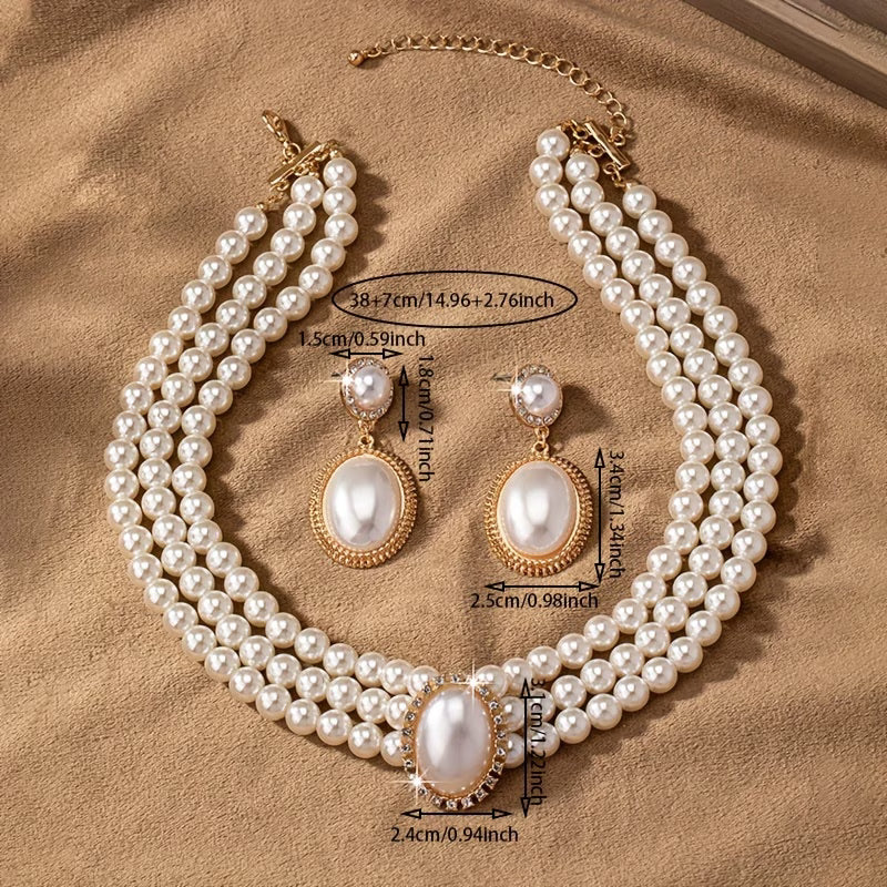 Klassiek Parel Ketting Set