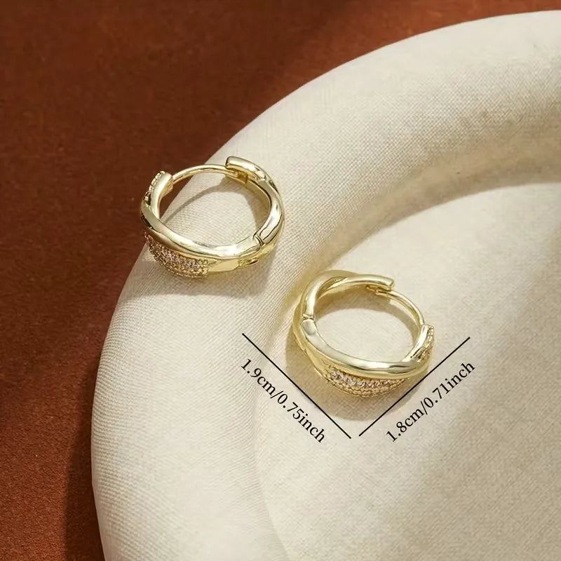 Klara – Dames Koreaanse Stijl Samengeschakelde Oorbellen met Zirconia