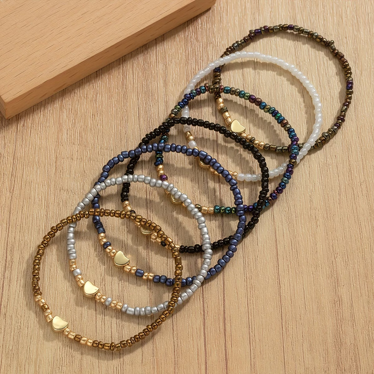 Subtiele Hart Kralen Armband Set van 7