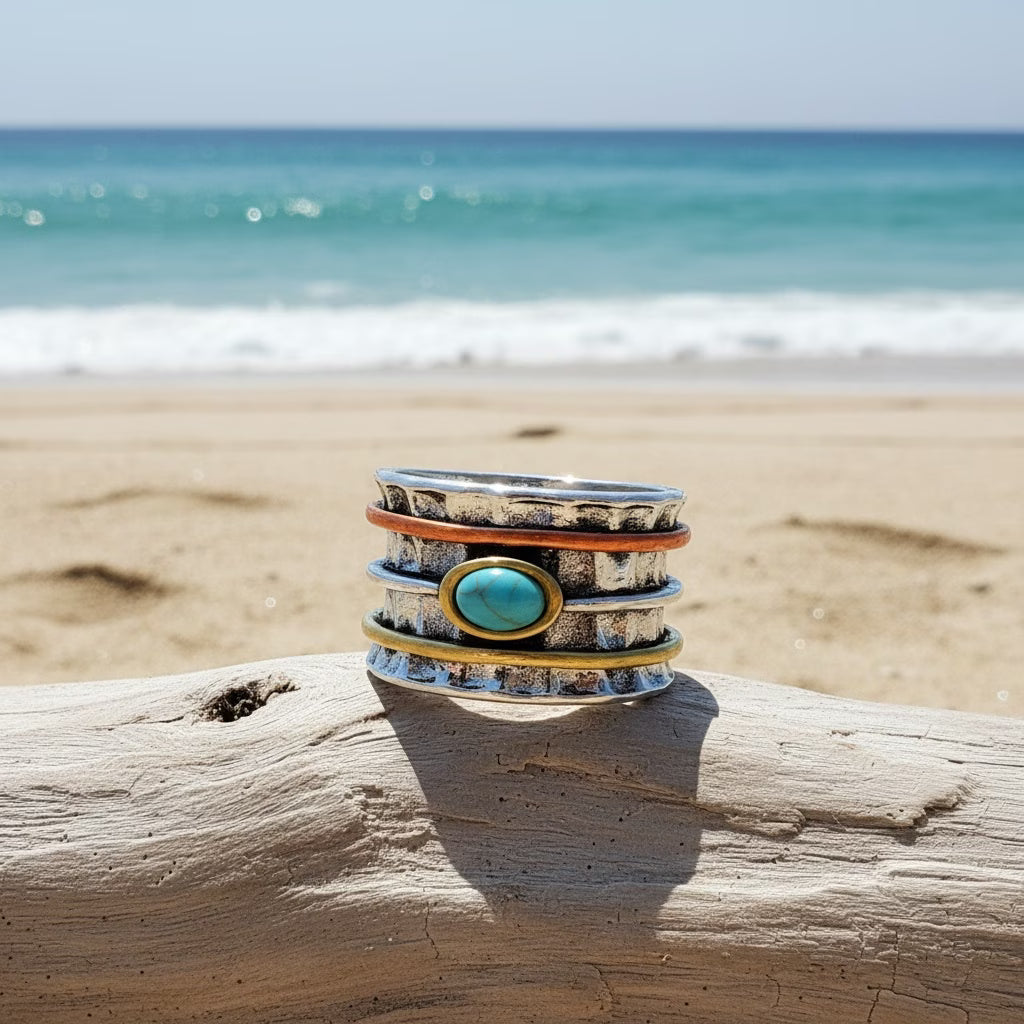 Bohemian Turquoise Ingelegde Ring