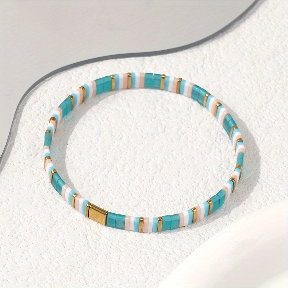 Boheemse Turquoise Tegel Armband