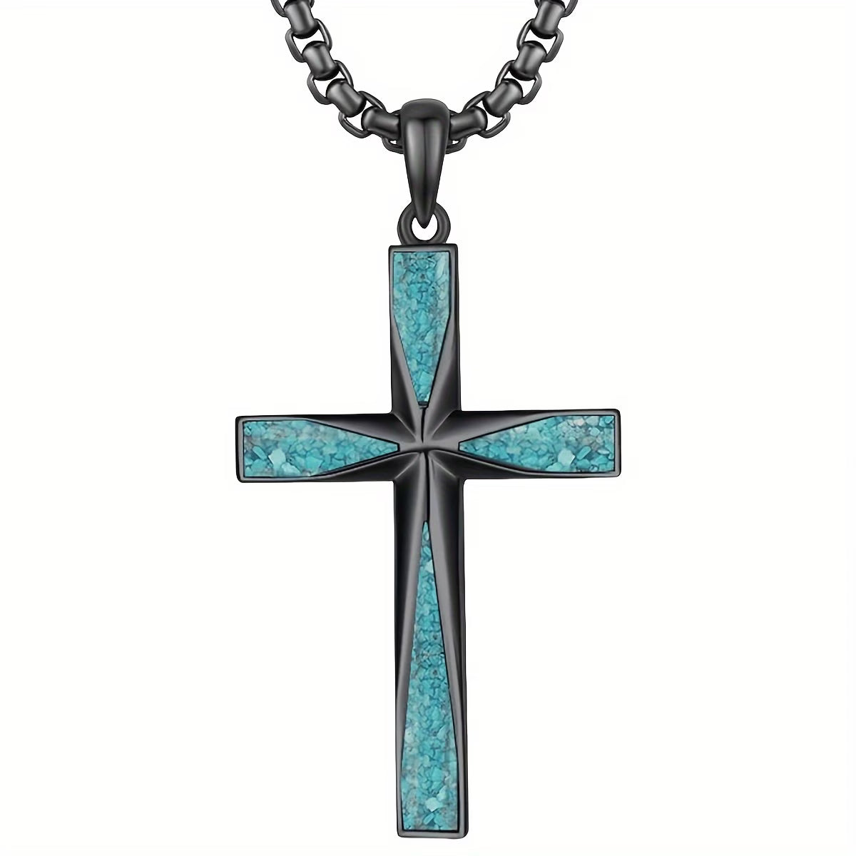 Hemelse Turquoise Kruis Ketting