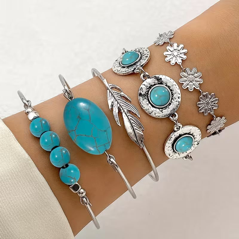 Turquoise Veer Armband Set