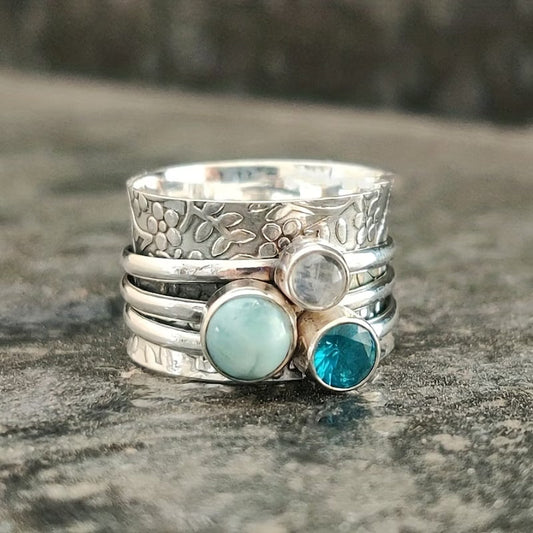 Boho Vintage Turquoise Edelstenen Ring