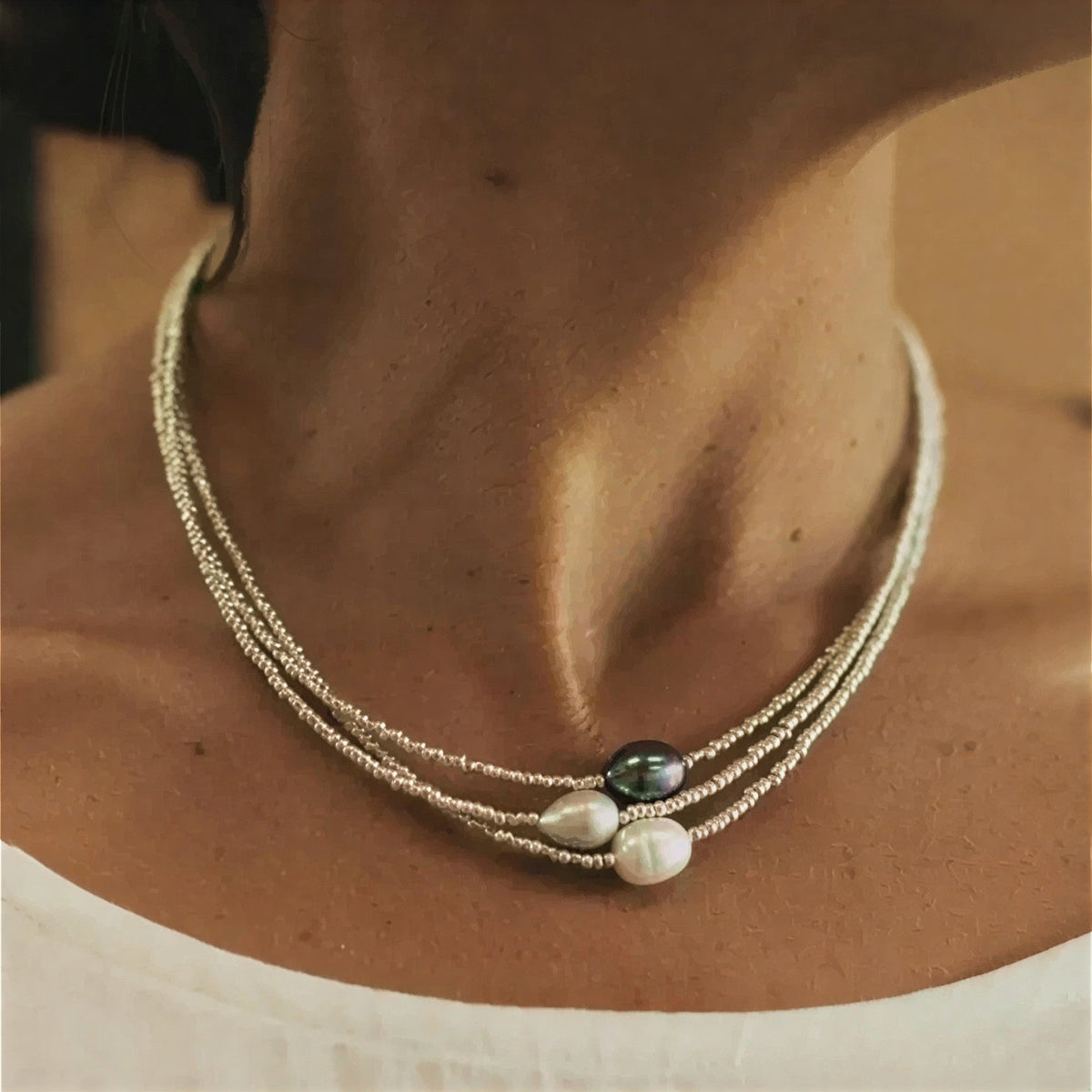 Barokke Parel Multi-Strand Ketting