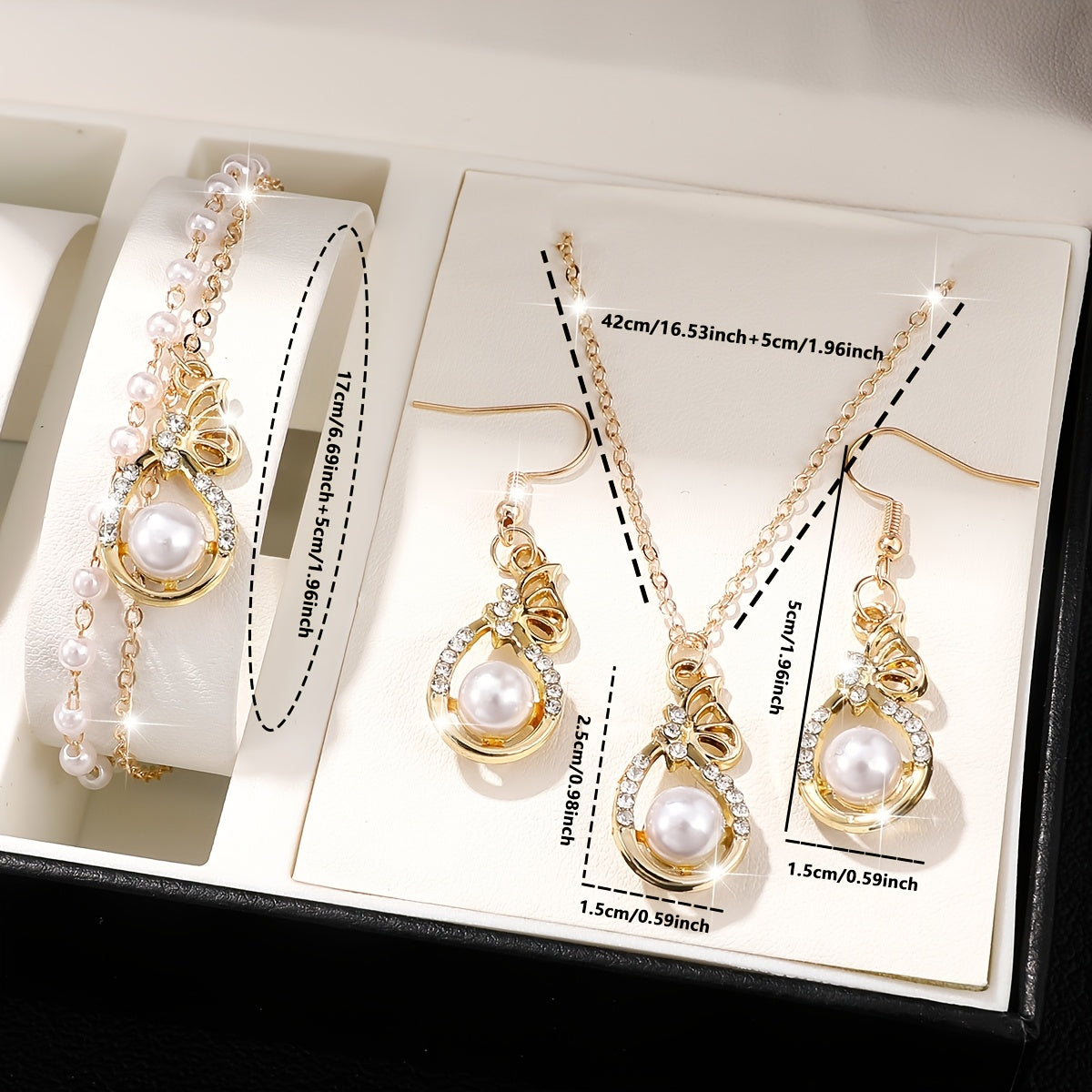 Gouden Boog Parel Sieraden Set