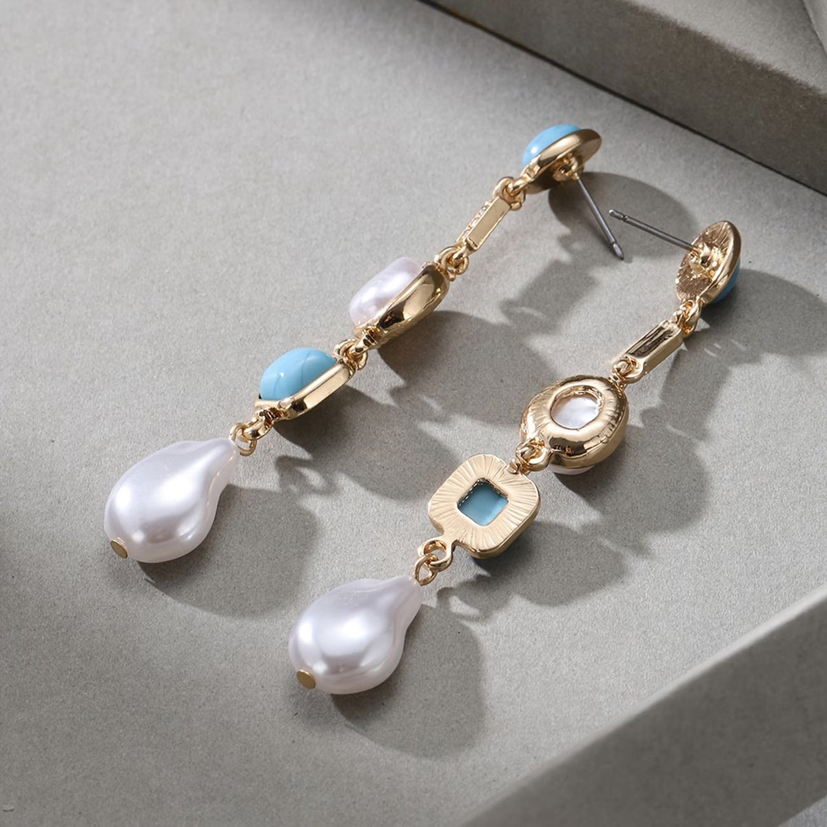 Statement Turquoise Pareloorbellen