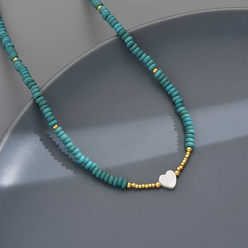 Minimale Turquoise Hart Ketting