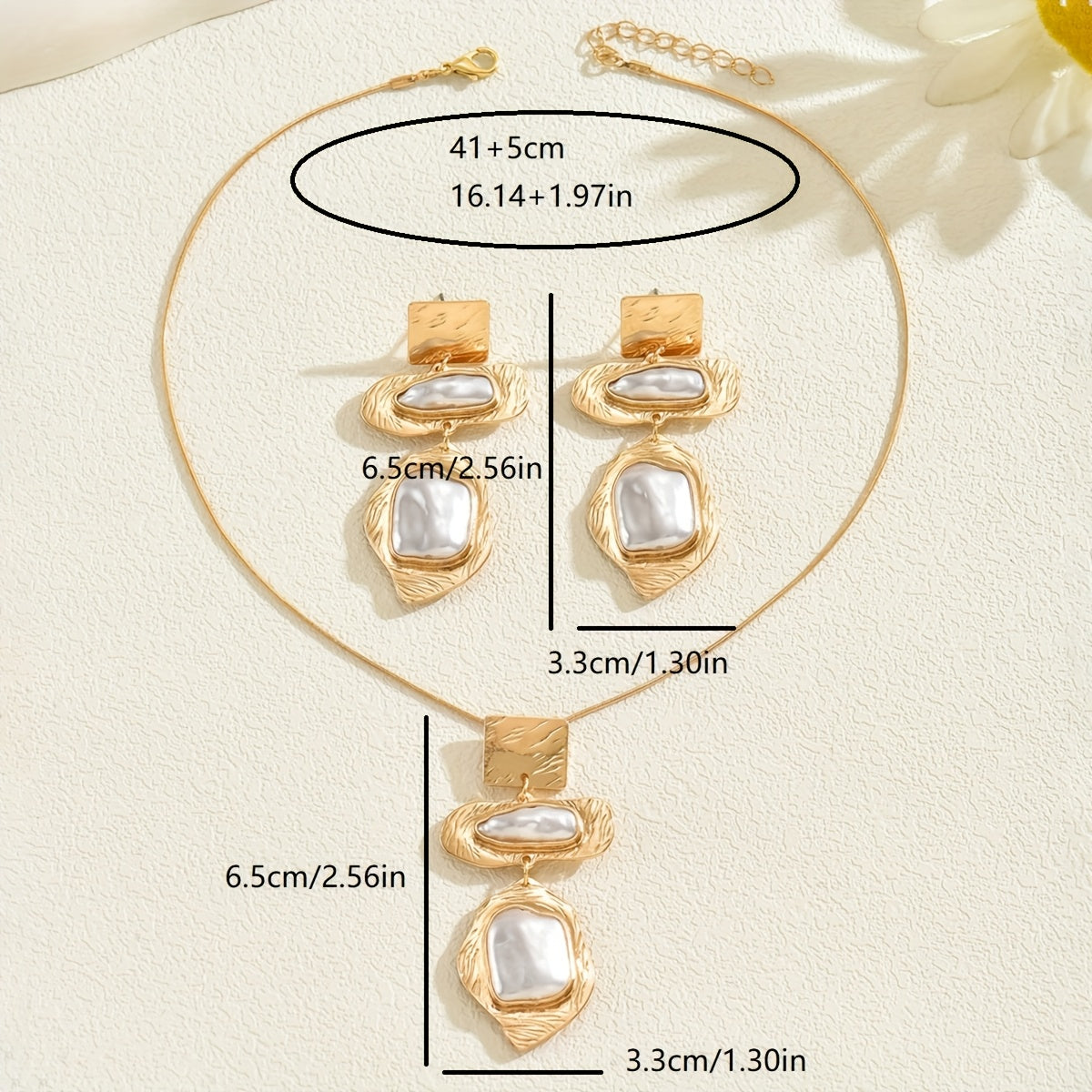 Elegante Parel Mozaïek Sieraden Set