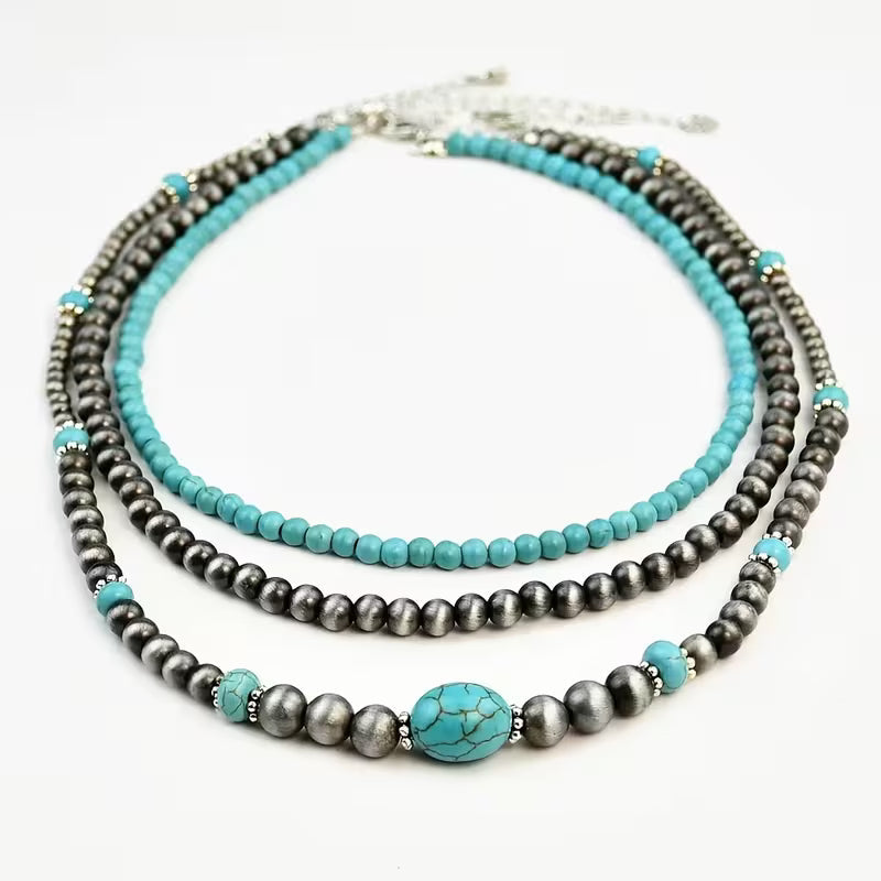 Turquoise Gelaagde Ketting Moderne Ketting