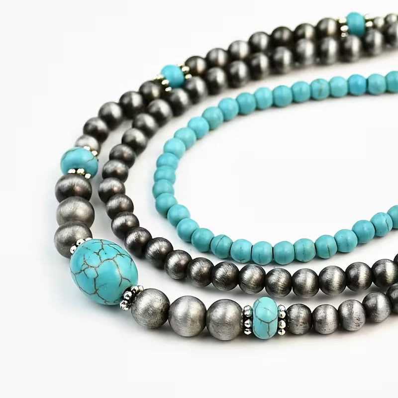 Turquoise Gelaagde Ketting Moderne Ketting