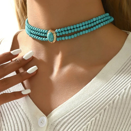 Turquoise Kralen Ketting