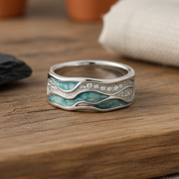 Oceaan Golf Turquoise Ring