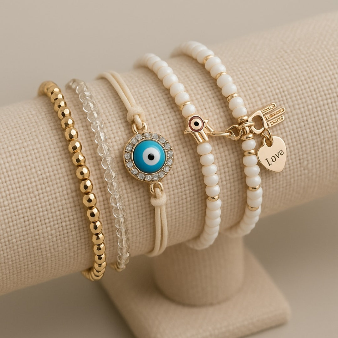 Elegante Gouden Hamsa Armband Bundle