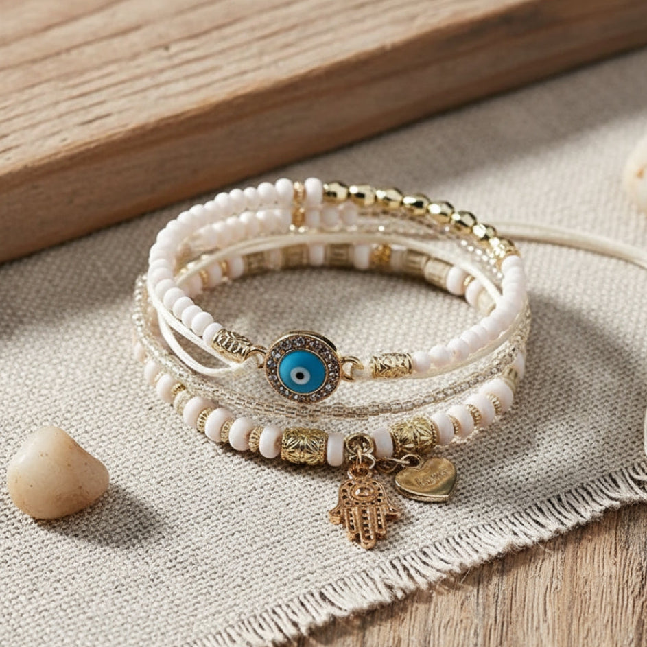 Elegante Gouden Hamsa Armband Bundle
